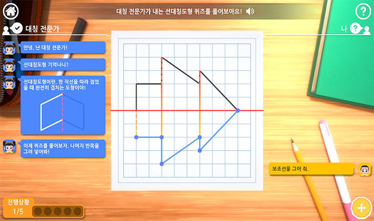 알쏭달쏭! 접고! 돌리고! (선대칭도형, 점대칭도형)